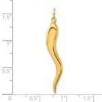 Sterling Silver Gold-tone Polished Italian Horn Pendant - Image 4