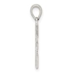 Sterling Silver Rhodium-plated Letter E Initial Pendant - Image 2