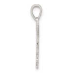 Sterling Silver Rhodium-plated Letter F Initial Pendant - Image 2
