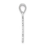 Sterling Silver Rhodium-plated Letter H Initial Pendant - Image 2