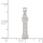 Sterling Silver Rhodium-plated Letter I Initial Pendant - Image 3