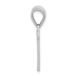 Sterling Silver Rhodium-plated Letter V Initial Pendant - Image 2