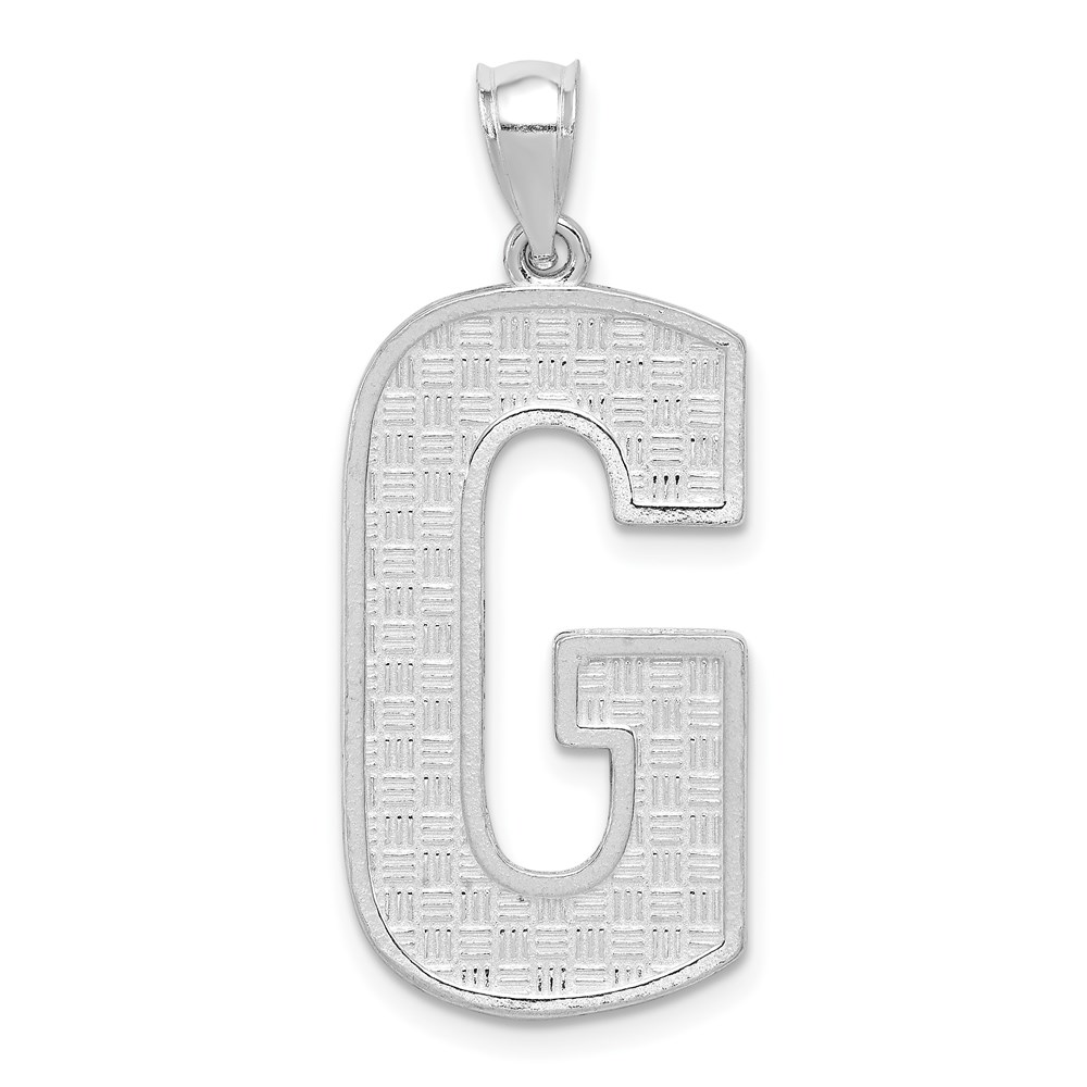 QC2766G.jpg Sterling Silver Rhodium-plated Letter G Initial Pendant - Image 1