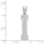 Sterling Silver Rhodium-plated Letter I Initial Pendant - Image 4