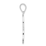 Sterling Silver Rhodium-plated Letter R Initial Pendant - Image 2