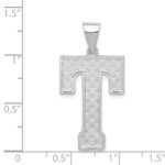 Sterling Silver Rhodium-plated Letter T Initial Pendant - Image 4