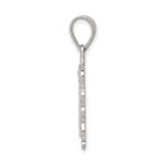 Sterling Silver Square Diamond-cut Letter A Initial Pendant - Image 2