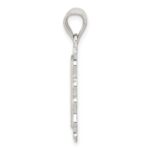 Sterling Silver Square Diamond-cut Letter B Initial Pendant - Image 2