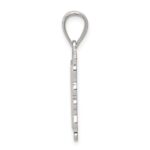 Sterling Silver Square Diamond-cut Letter L Initial Pendant - Image 2