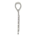 Sterling Silver Square Diamond-cut Letter N Initial Pendant - Image 2