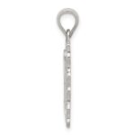 Sterling Silver Square Diamond-cut Letter S Initial Pendant - Image 2