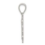 Sterling Silver Square Diamond-cut Letter T Initial Pendant - Image 2