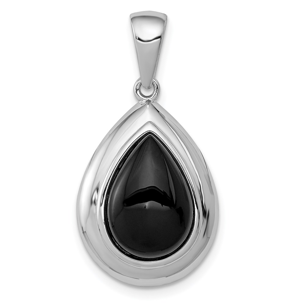 QC2951.jpg Sterling Silver Rhodium-plated Onyx Pendant - Image 1