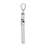 Sterling Silver Rhodium-plated CZ Cross Pendant - Image 2