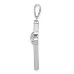 Sterling Silver Rhodium-plated CZ Cross Charm - Image 2