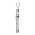 Sterling Silver Rhodium-plated CZ Latin Cross Pendant - Image 2