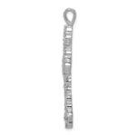 Sterling Silver Rhodium-plated CZ Cross Pendant - Image 2