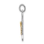 Sterling Silver Platinum-plated & Vermeil Crucifix Charm - Image 2