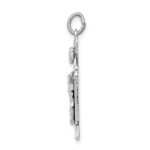 Sterling Silver Platinum-plated Enameled INRI Crucifix Charm - Image 2