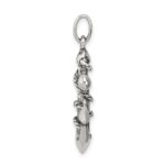 Sterling Silver Antiqued Cross Pendant - Image 2