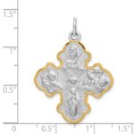 Sterling Silver Platinum-plated 4-way Medal - Image 3