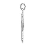 Sterling Silver Platinum-plated Satin Cross Pendant - Image 2