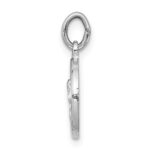 Sterling Silver Platinum-plated Angel Medal Charm - Image 2