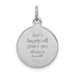 Sterling Silver Platinum-plated Blue Epoxy Angel Charm - Image 3