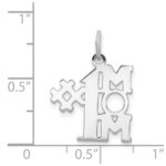 Sterling Silver Rhodium-plated # 1 Mom Polished Charm - Image 4