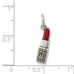 Sterling Silver Antiqued Enameled Lipstick Charm - Image 3