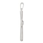 Sterling Silver Rhodium-plated Hollow Cross Pendant - Image 2