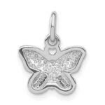 Sterling Silver Rhodium-plated Rhod Enameled Purple Butterfly - Image 3