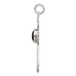 Sterling Silver Onyx Antiqued Cross Pendant - Image 2