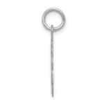 Sterling Silver Rhodium-plated Brocaded Letter D Initial Charm - Image 2