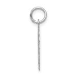 Sterling Silver/Rhodium-plated Brocaded Letter E Initial Pendant - Image 2