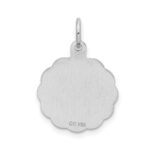 Sterling Silver/Rhodium-plated Brocaded Letter E Initial Pendant - Image 3