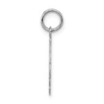 Sterling Silver/Rhodium-plated Brocaded Letter H Initial Pendant - Image 2