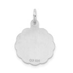 Sterling Silver/Rhodium-plated Brocaded Letter H Initial Pendant - Image 3