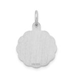 Sterling Silver/Rhodium-plated Brocaded Letter S Initial Pendant - Image 3
