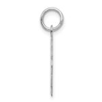 Sterling Silver/Rhodium-plated Brocaded Letter T Initial Pendant - Image 2