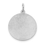 Sterling Silver Rhodium-plated Brocaded Letter H Initial Charm - Image 4