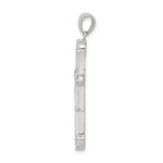Sterling Silver Rhodium-plated CZ Cross Pendant - Image 2