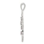 Sterling Silver Purple CZ Cross Charm - Image 2