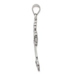 Sterling Silver Fleur De Lis Cross Pendant - Image 2