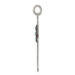 Sterling Silver Antiqued March Glass Birthstone Cross Pendant - Image 2