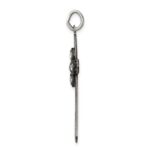 Sterling Silver Antiqued April Glass Birthstone Cross Pendant - Image 2