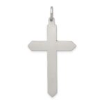 Sterling Silver Red Glass July Birthstone Antiqued Cross Pendant - Image 4