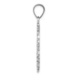 Sterling Silver Rh-plt Fancy Round Polished Front/Satin Back Pendant - Image 2