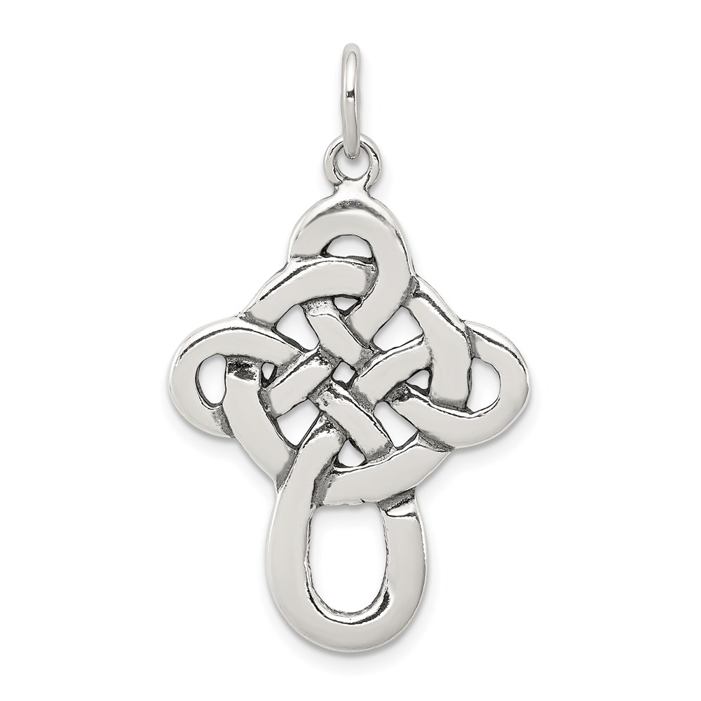QC4719.jpg Sterling Silver Antiqued Celtic Cross Charm - Image 1