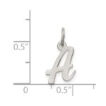 Sterling Silver Rhodium-plated Script Letter A Initial Charm - Image 3